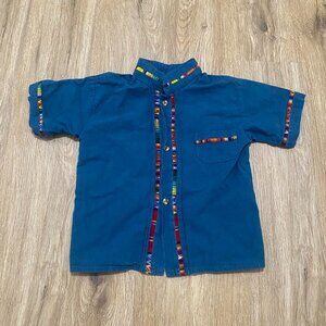 Kids Fiesta Blue Button Up Shirt